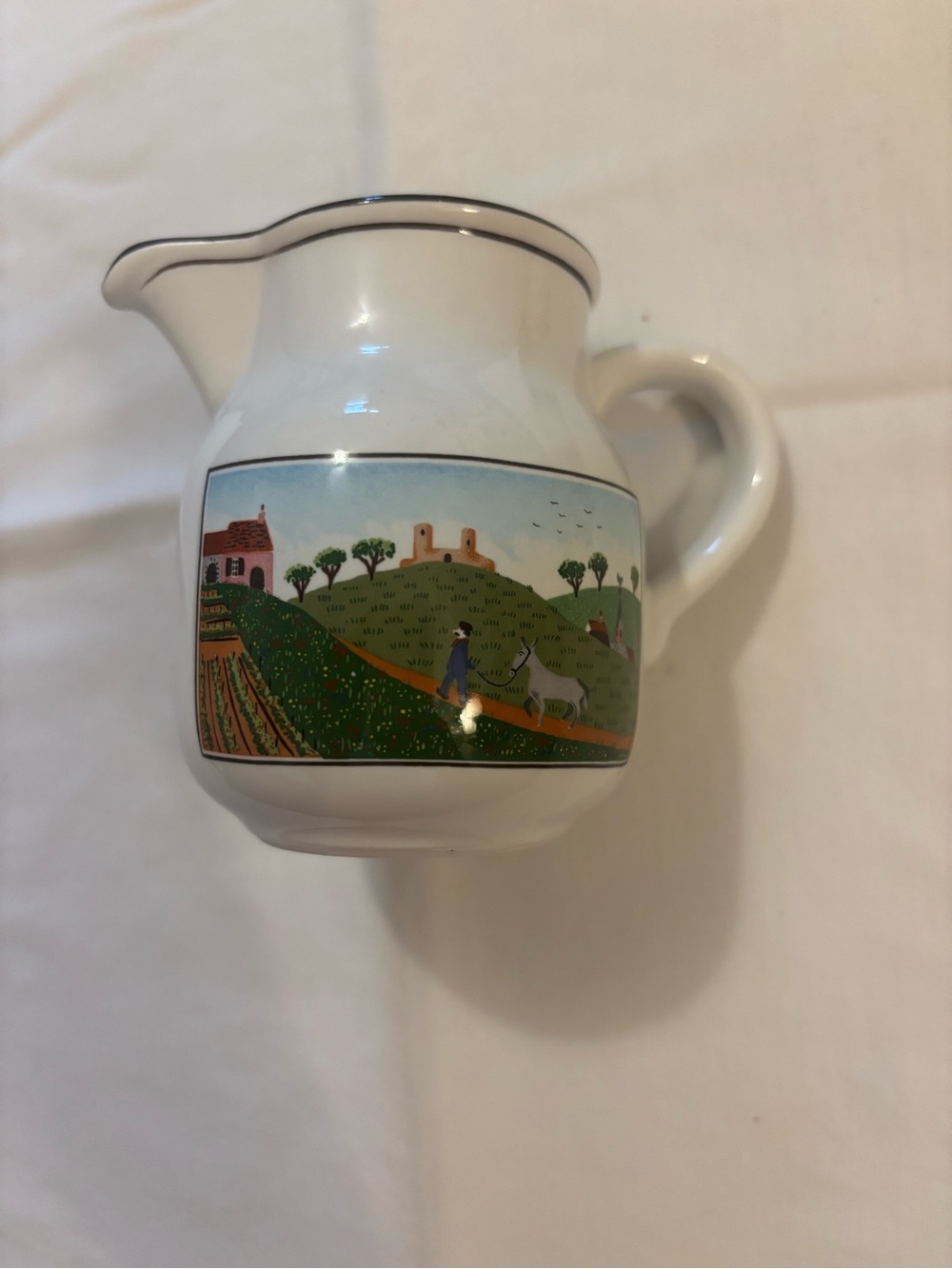 Villeroy and Boch - Design Naif Ceramic Creamer Pitcher Pastoral Scene